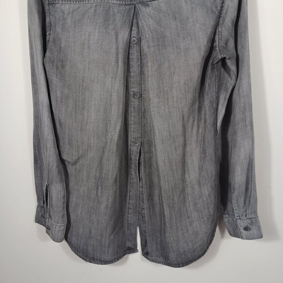 Cloth & Stone Anthropologie S Gray Chambray Button Down Front W Back Button Down - Picture 3 of 16